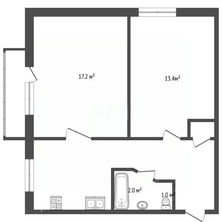 2-к кв. Севастополь ул. Меньшикова, 25 (39.9 м) - Фото 2