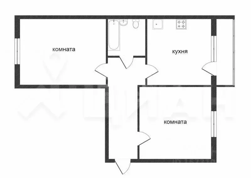 2-к кв. Коми, Сыктывкар ул. Морозова, 131 (49.7 м) - Фото 1