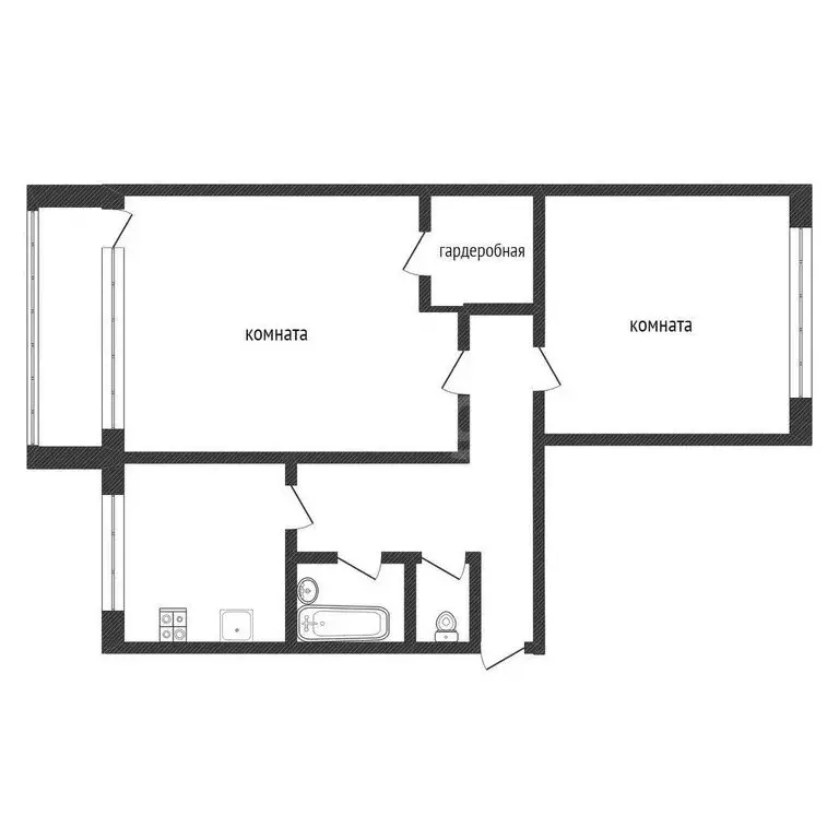 2-комнатная квартира: посёлок Глажево, 7 (40.9 м) - Фото 1