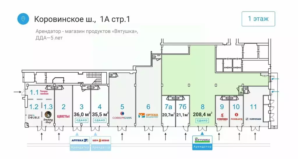 Торговая площадь в Москва Коровинское ш., 1А (208 м) - Фото 1
