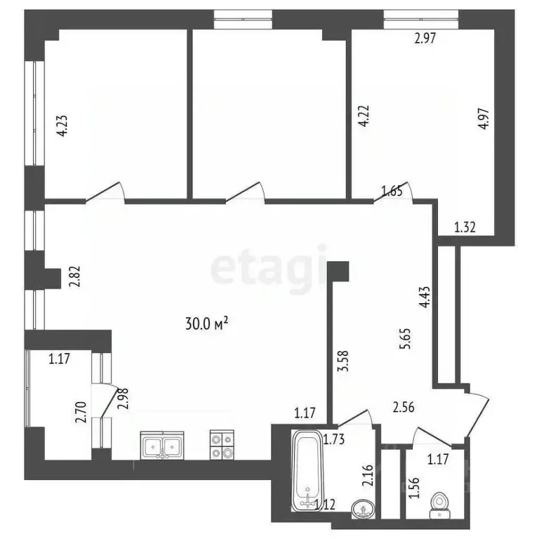 3-к кв. Севастополь ул. Парковая, 14к1 (84.5 м) - Фото 2