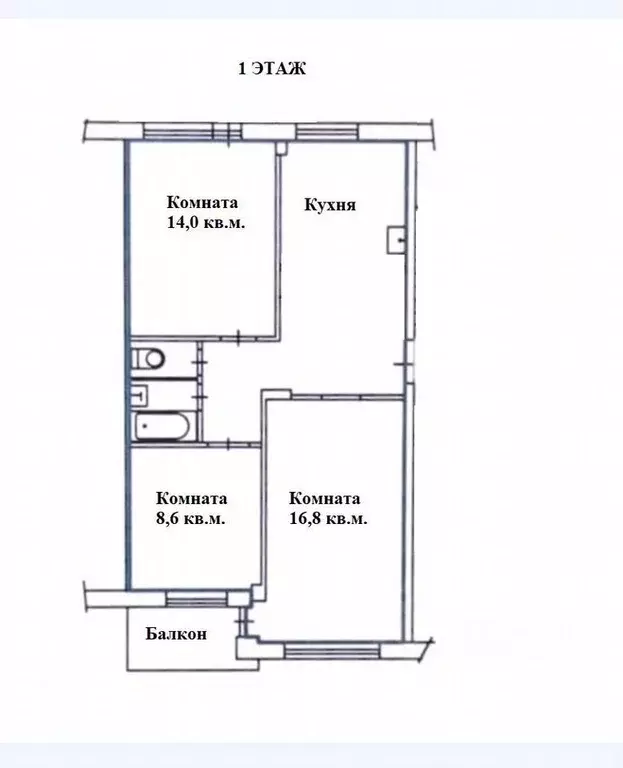 3-к кв. Красноярский край, Красноярск ул. Гусарова, 79 (59.0 м) - Фото 0