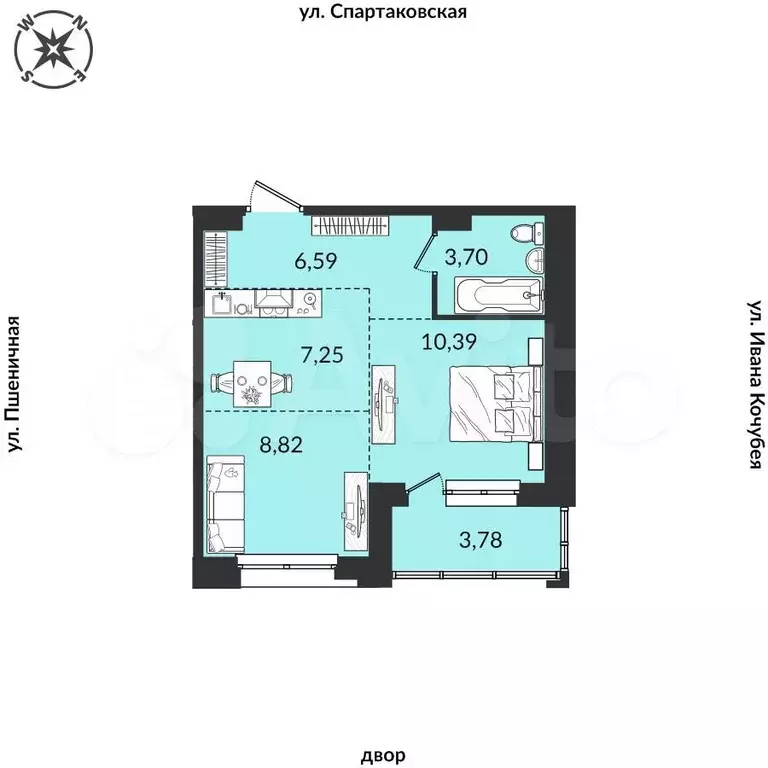 2-к. квартира, 40,5 м, 2/12 эт. - Фото 0