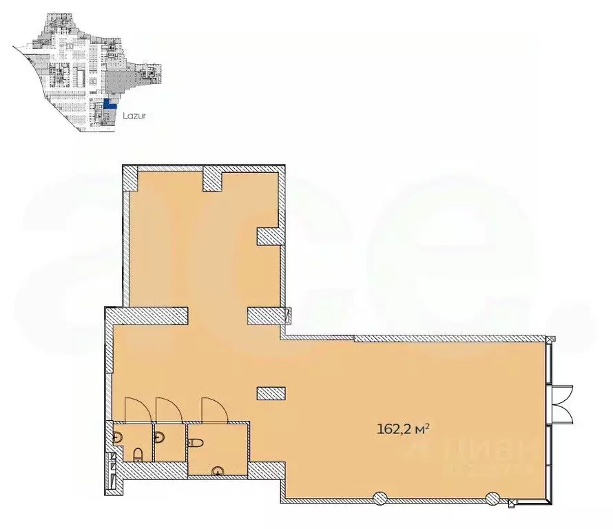 Торговая площадь в Москва Кутузовский проезд, 16А/1 (162 м) - Фото 1