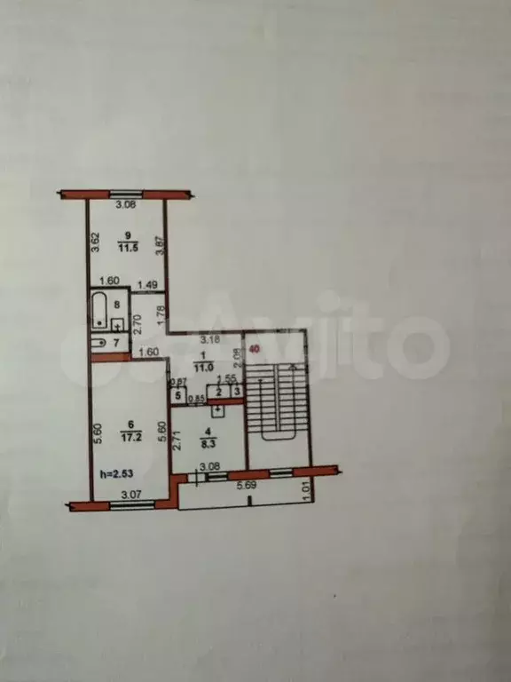 2-к. квартира, 52,8 м, 4/5 эт. - Фото 0