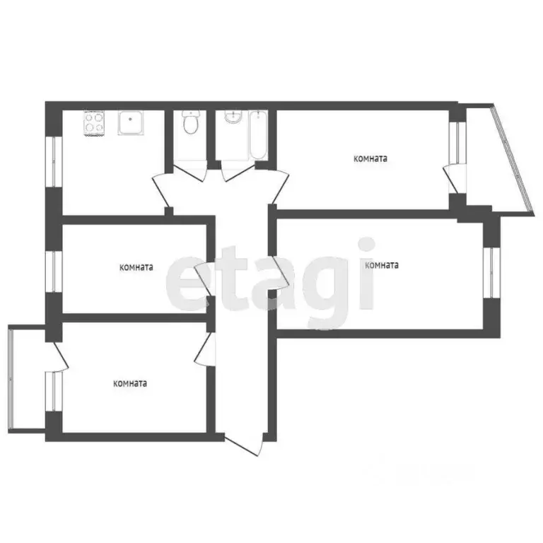 4-к кв. Коми, Сыктывкар Тентюковская ул., 115 (83.3 м) - Фото 1