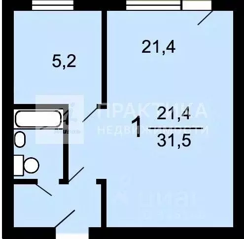 1-к кв. Москва 1-я Владимирская ул., 23К1 (31.9 м) - Фото 2