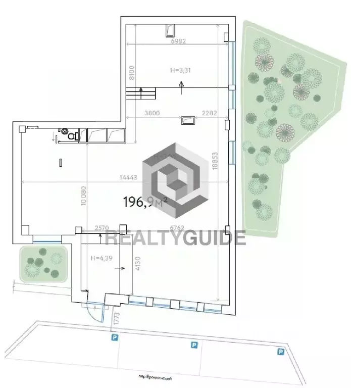 Помещение свободного назначения в Москва Еропкинский пер., 16/23 (196 ... - Фото 1