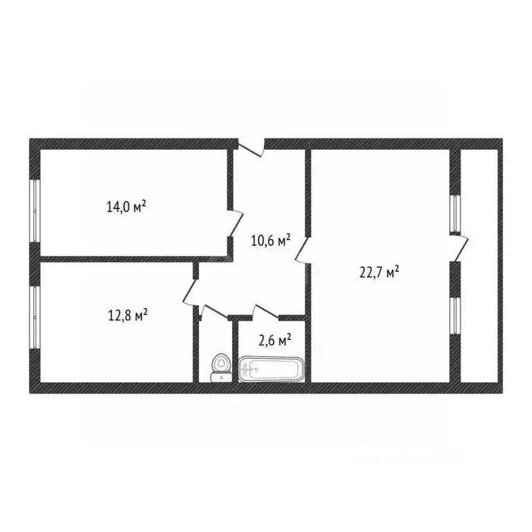 2-к кв. Брянская область, Выгоничи рп ул. Ломоносова, 8 (67.4 м) - Фото 2