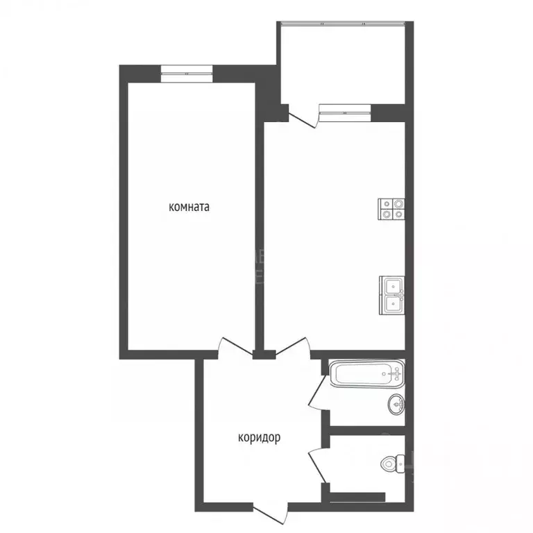 1-к кв. Тюменская область, Тюмень ул. Монтажников, 43 (42.3 м) - Фото 2