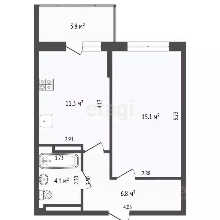 1-к кв. Тюменская область, Тюмень ул. Бакинских Комиссаров, 1 (37.0 м) - Фото 0