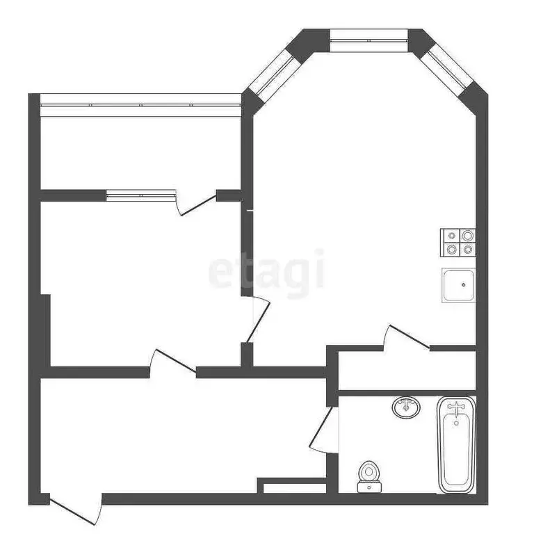 2-комнатная квартира: Петропавловск-Камчатский, улица Ларина, 22/4 ... - Фото 1