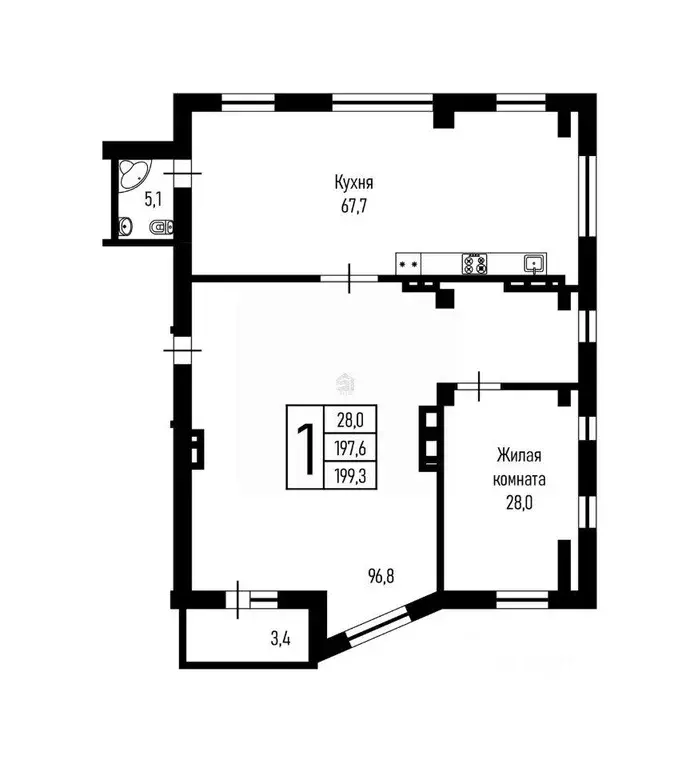 Квартира, 2 комнаты, 200 м - Фото 1