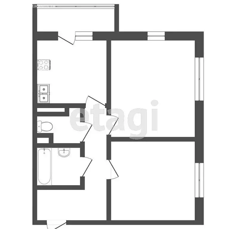 2-комнатная квартира: Тюмень, улица Дмитрия Менделеева, 2к2 (52 м) - Фото 1