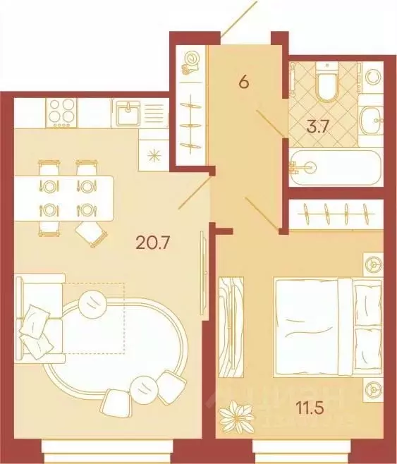 2-к кв. Пензенская область, Пенза ул. Минская, 25 (41.1 м) - Фото 0