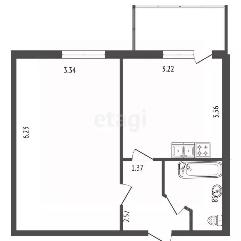 1-к кв. Ленинградская область, Тосненский район, пос. Тельмана 5к2 ... - Фото 1