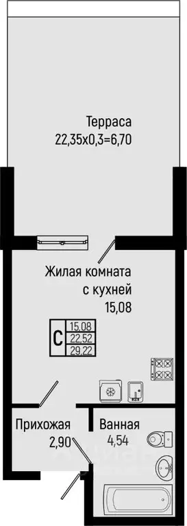 Студия Краснодарский край, Туапсинский муниципальный округ, с. ... - Фото 0