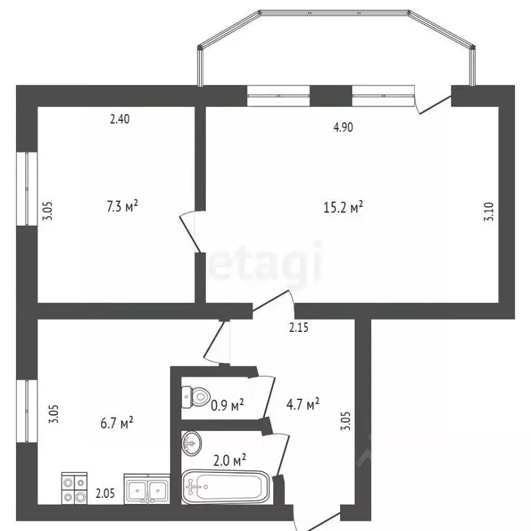 2-к кв. Московская область, Дмитров ул. Космонавтов, 9 (36.8 м) - Фото 1