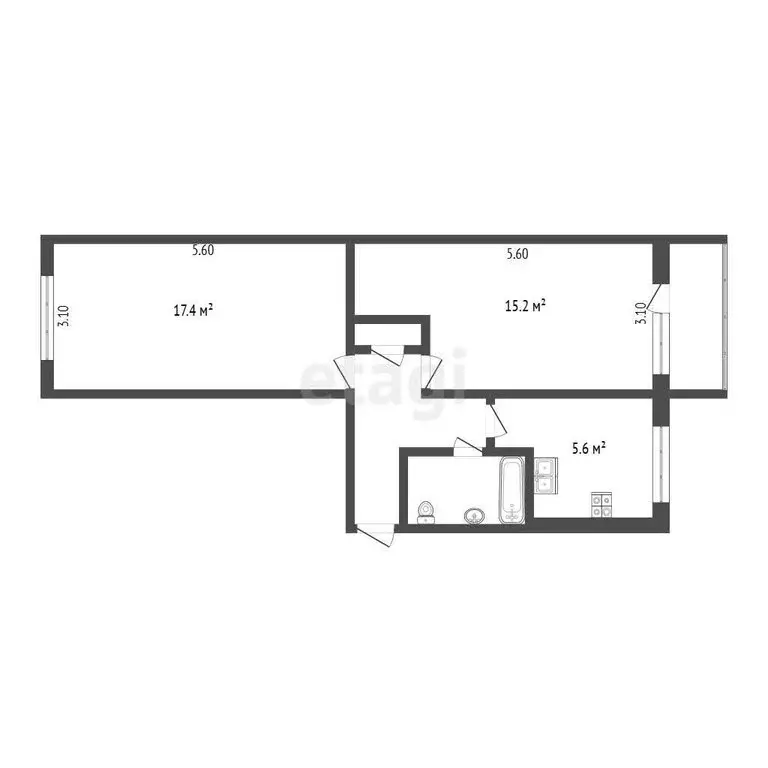 2-комнатная квартира: Петропавловск-Камчатский, улица Тушканова, 5/1 ... - Фото 1