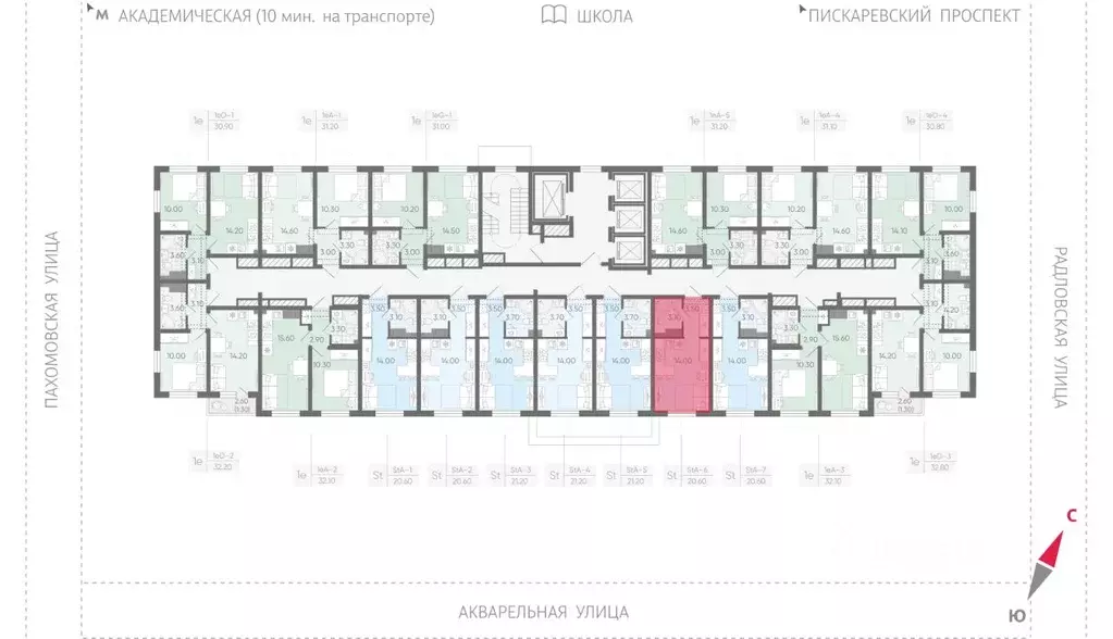 Студия Санкт-Петербург Ручьи жилой комплекс (20.6 м) - Фото 1