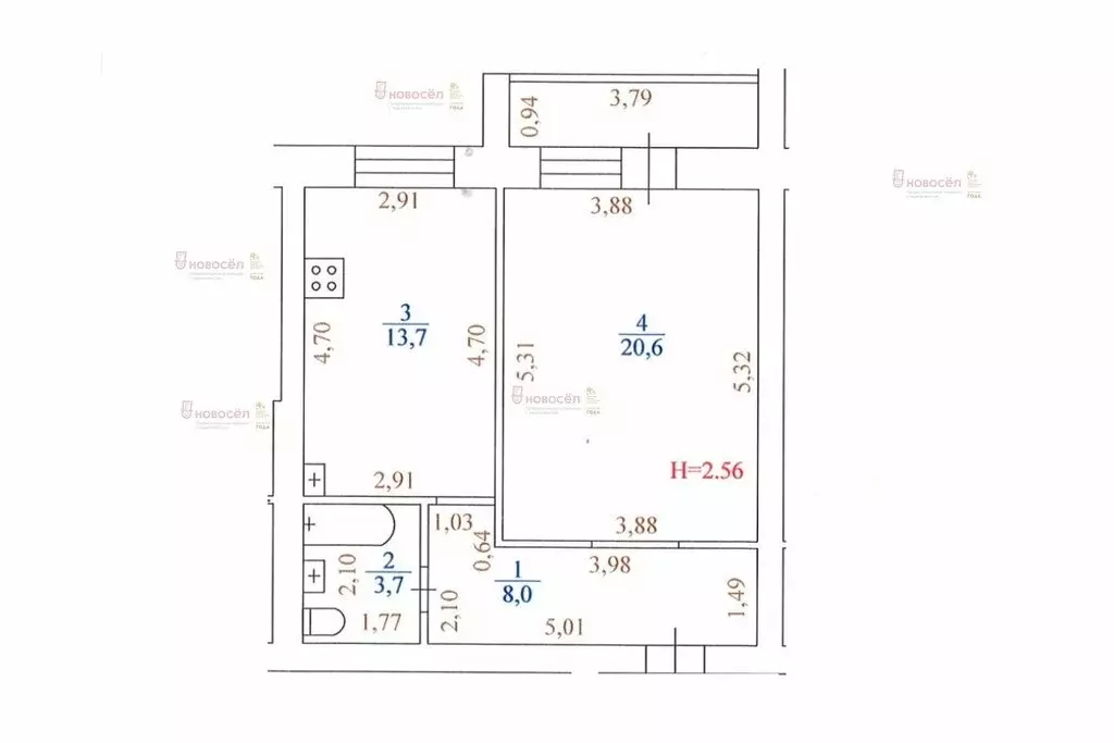 1-комнатная квартира: Екатеринбург, Надеждинская улица, 22Б (46 м) - Фото 0