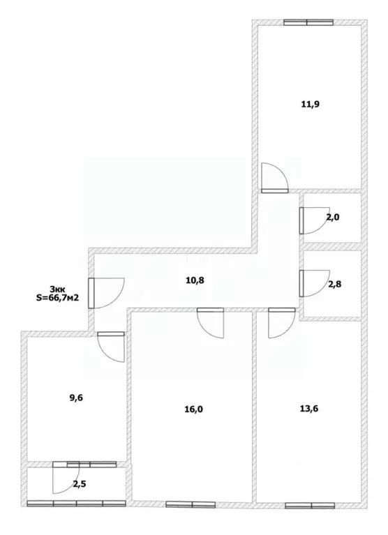 3-к кв. Калининградская область, Калининград Минусинская ул., 19 (66.7 ... - Фото 1
