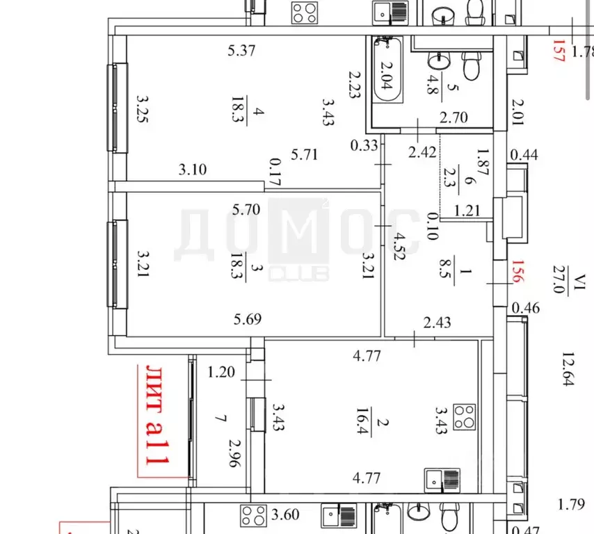 2-к кв. Свердловская область, Екатеринбург ул. Азина, 25 (68.6 м) - Фото 1