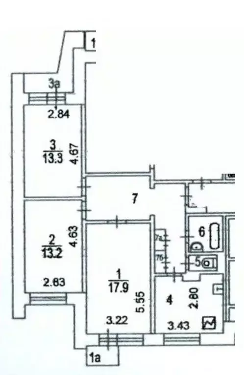 3-к кв. Москва Новокосинская ул., 17К5 (73.8 м) - Фото 2