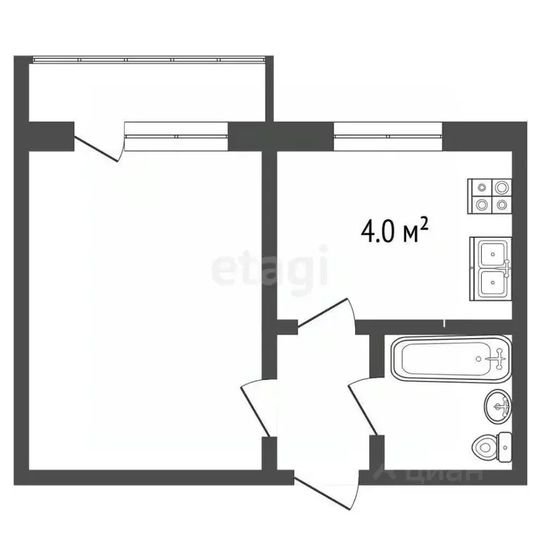 1-к кв. Ставропольский край, Пятигорск ул. Кочубея (22.0 м) - Фото 1