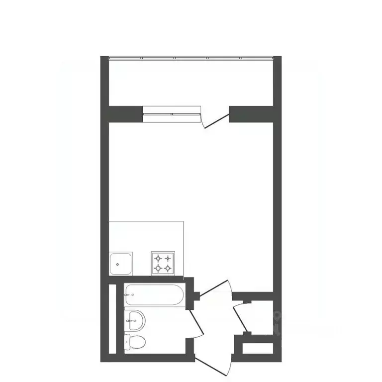 Студия Тюменская область, Тюмень ул. Станционная, 14А (17.0 м) - Фото 2