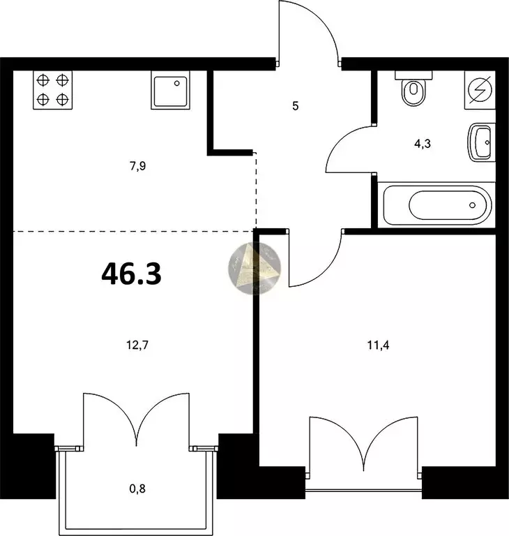 1-комнатная квартира: Санкт-Петербург, набережная Обводного канала, ... - Фото 1