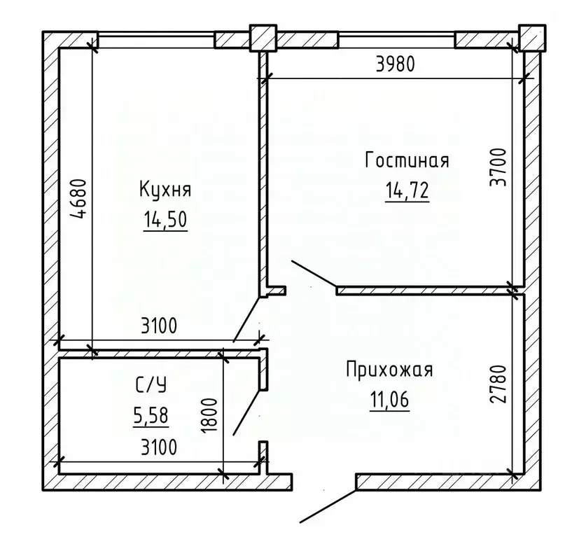 1-к кв. Кабардино-Балкария, Нальчик ул. Мальбахова (47.5 м) - Фото 1