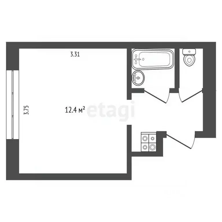 1-к кв. Хабаровский край, Комсомольск-на-Амуре ул. Аллея Труда, 58 ... - Фото 1