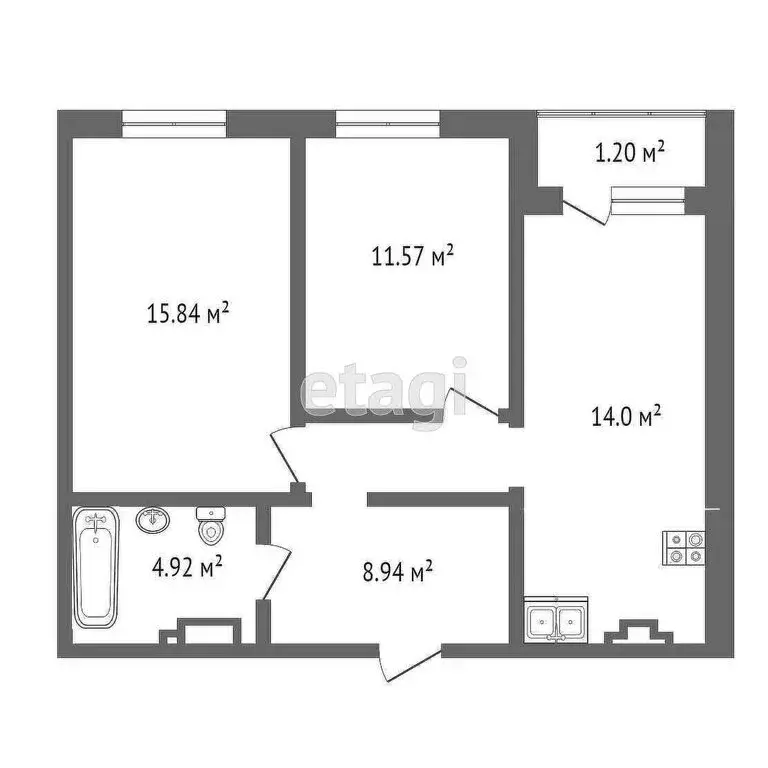 2-комнатная квартира: Омск, Взлётная улица, 11/1 (56.7 м) - Фото 1
