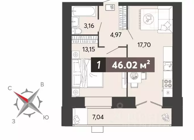1-к кв. Пензенская область, Пенза Бугровка мкр, 8 Марта жилой комплекс ... - Фото 1