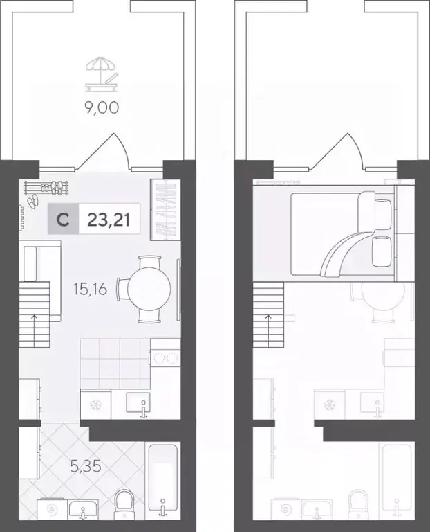 Студия Тюменская область, Тюменский район, д. Падерина ул. Сергея ... - Фото 1