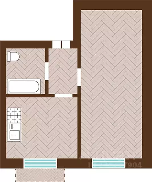 1-к кв. Калининградская область, Гурьевский муниципальный округ, пос. ... - Фото 1