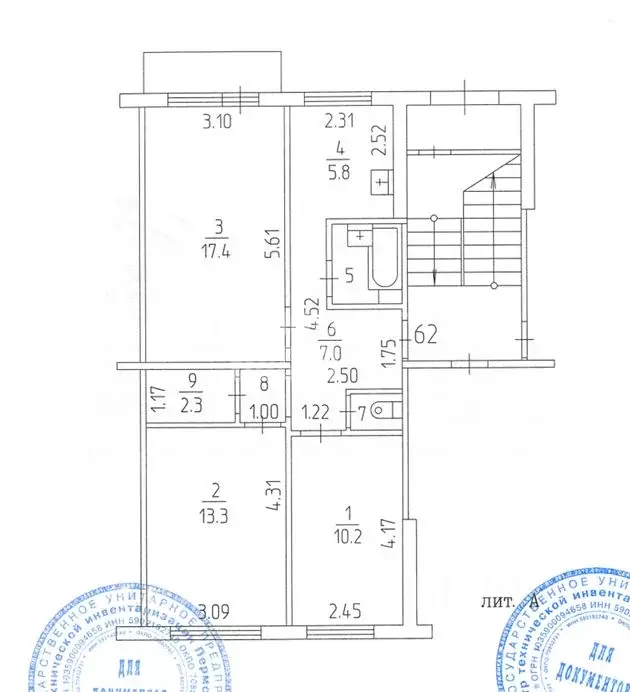 3-к кв. Пермский край, Пермь проезд Якуба Коласа, 3 (60.7 м) - Фото 2