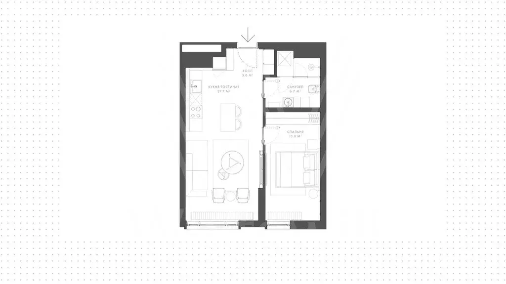 2-комнатная квартира: Москва, Поклонная улица, 9 (51 м) - Фото 1