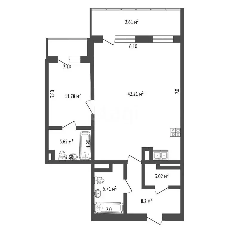 2-комнатная квартира: Ялта, улица Халтурина, 36 (88.67 м) - Фото 0