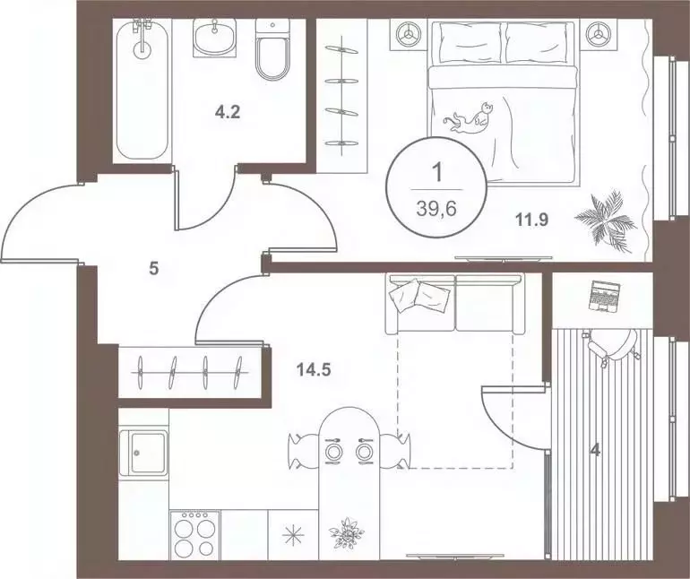 1-к кв. Пензенская область, Пенза Арбеково жилрайон, Дальнее Арбеково ... - Фото 2