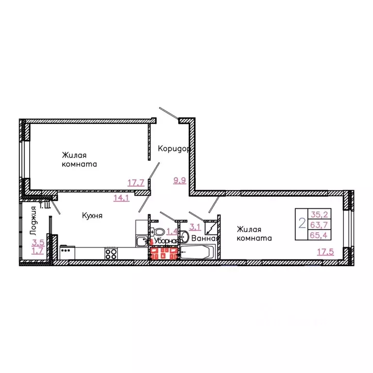 2-к кв. Белгородская область, Старый Оскол Садовые Кварталы мкр, 4 ... - Фото 1