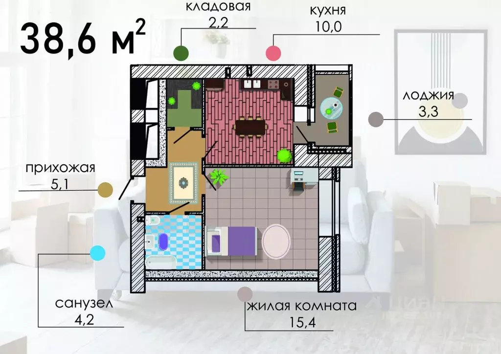 1-к кв. Воронежская область, Воронеж Путиловская ул., 19/1 (38.6 м) - Фото 0