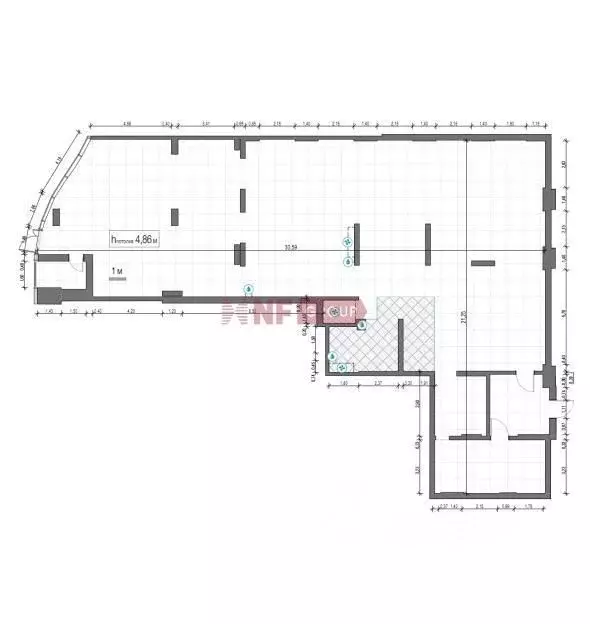 Торговая площадь в Москва Г мкр, Форивер жилой комплекс (371 м) - Фото 2