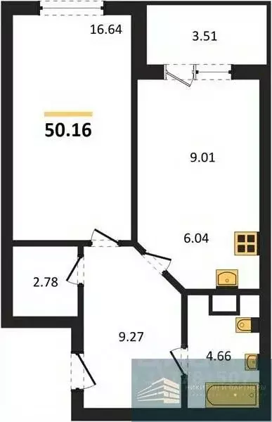 1-к кв. Воронежская область, Воронеж ул. Ломоносова, 116Б (50.2 м) - Фото 0