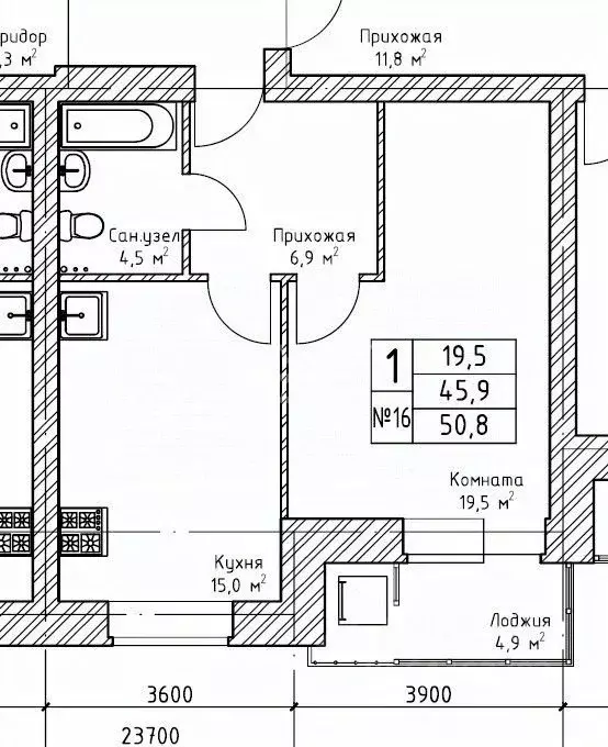 1-к кв. Вологодская область, Вологда ул. Энгельса, 71Б (49.0 м) - Фото 2