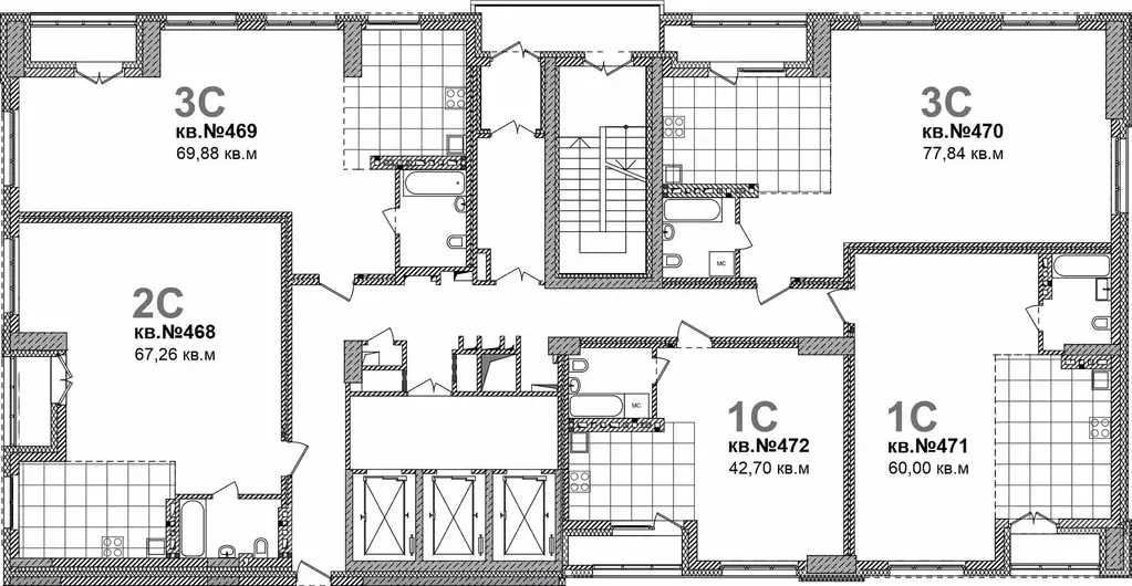 3-к кв. Новосибирская область, Новосибирск Садовая ул., 17 (77.84 м) - Фото 1