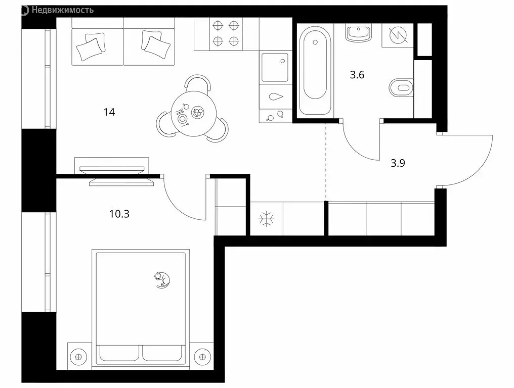 1-комнатная квартира: Москва, ЖК Онежский Вал, 1.1.6 (31.8 м) - Фото 1