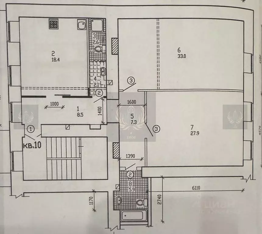 2-к кв. Санкт-Петербург ул. Рылеева, 15 (105.3 м) - Фото 2