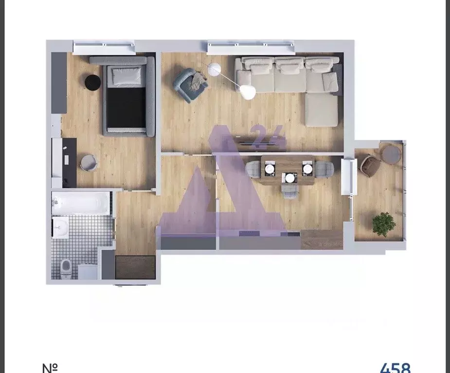 2-к кв. Алтайский край, Барнаул ул. Им. Анатолия Мельникова, 1 (54.1 ... - Фото 2